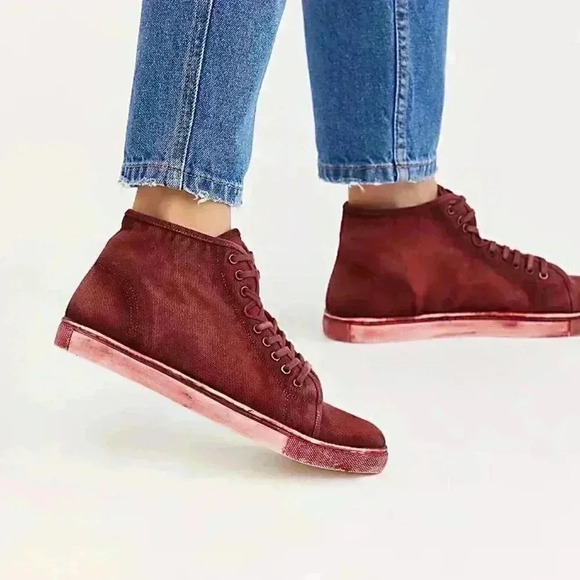 Free People River Run Distress look sneakers. - Picture 1 of 6